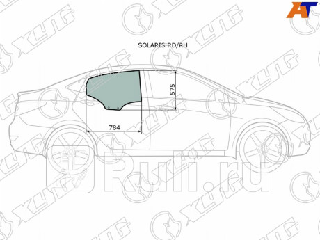 SOLARIS RD/RH - Стекло двери задней правой (XYG) Hyundai Solaris 1 (2010-2014) для Hyundai Solaris 1 (2010-2014), XYG, SOLARIS RD/RH