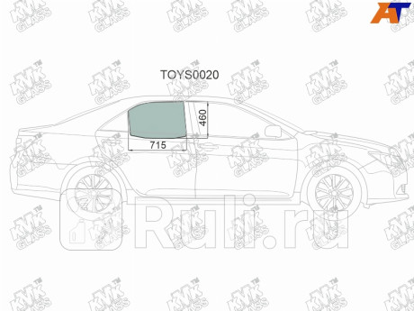 TOYS0020 - Стекло двери задней правой (KMK) Toyota Camry V55 (2014-2018) для Toyota Camry V55 (2014-2018), KMK, TOYS0020