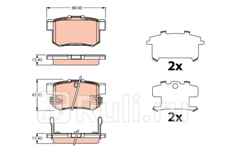 GDB3516 - Колодки тормозные дисковые задние (TRW) Honda Civic 4D (2005-2011) для Honda Civic 4D (2005-2011), TRW, GDB3516