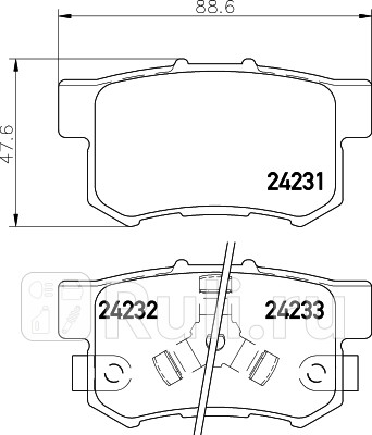 NP8037 - Колодки тормозные дисковые задние (NISSHINBO) Honda Civic 4D (2005-2011) для Honda Civic 4D (2005-2011), NISSHINBO, NP8037