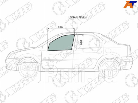 LOGAN FD/LH - Стекло двери передней левой (XYG) Renault Logan 1 (2004-2009) для Renault Logan 1 (2004-2009) Фаза 1, XYG, LOGAN FD/LH