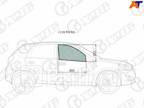 1118 FD/RH - Стекло двери передней правой (XYG) Lada Granta рестайлинг (2018-2021) для Lada Granta (2018-2021) рестайлинг, XYG, 1118 FD/RH