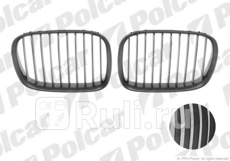 20160530 - Решетка радиатора левая+правая (комплект) (Polcar) BMW E39 (1995-2000) для BMW 5 E39 (1995-2004), Polcar, 20160530