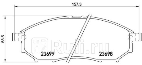 P 56 094 - Колодки тормозные дисковые передние (BREMBO) Nissan Pathfinder R51 рестайлинг (2010-2014) для Nissan Pathfinder R51 (2010-2014) рестайлинг, BREMBO, P 56 094