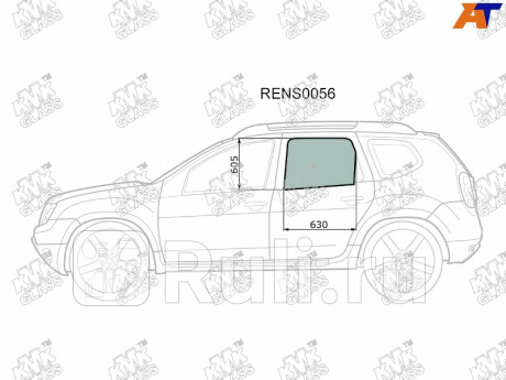 RENS0056 - Стекло двери задней левой (KMK) Renault Duster (2010-2015) для Renault Duster (2010-2015), KMK, RENS0056