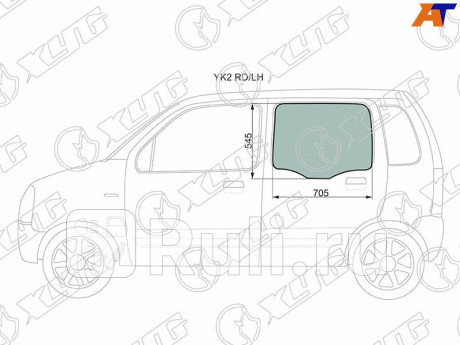 YK2 RD/LH - Стекло двери задней левой (XYG) Suzuki Wagon R (2003-2008) для Suzuki Wagon R (2003-2008), XYG, YK2 RD/LH