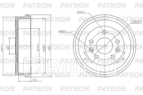 Барабан тормозной renault duster 4x4   kaptur 1,2tce awd PATRON PDR1013  для прочие, PATRON, PDR1013