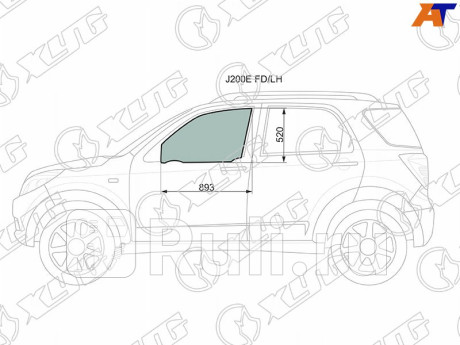 J200E FD/LH - Стекло двери передней левой (XYG) Toyota Rush (2006-2016) для Toyota Rush (2006-2016), XYG, J200E FD/LH