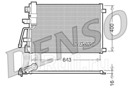 DCN46003 - Радиатор кондиционера (DENSO) Nissan Qashqai j10 рестайлинг (2010-2013) для Nissan Qashqai J10 (2010-2013) рестайлинг, DENSO, DCN46003
